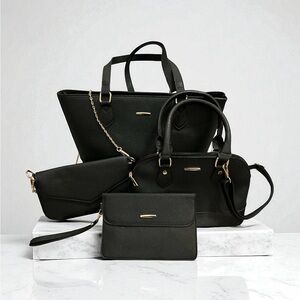 Chic & Sleek 4-Piece Black Handbag Set – Everyday Elegance ✨
